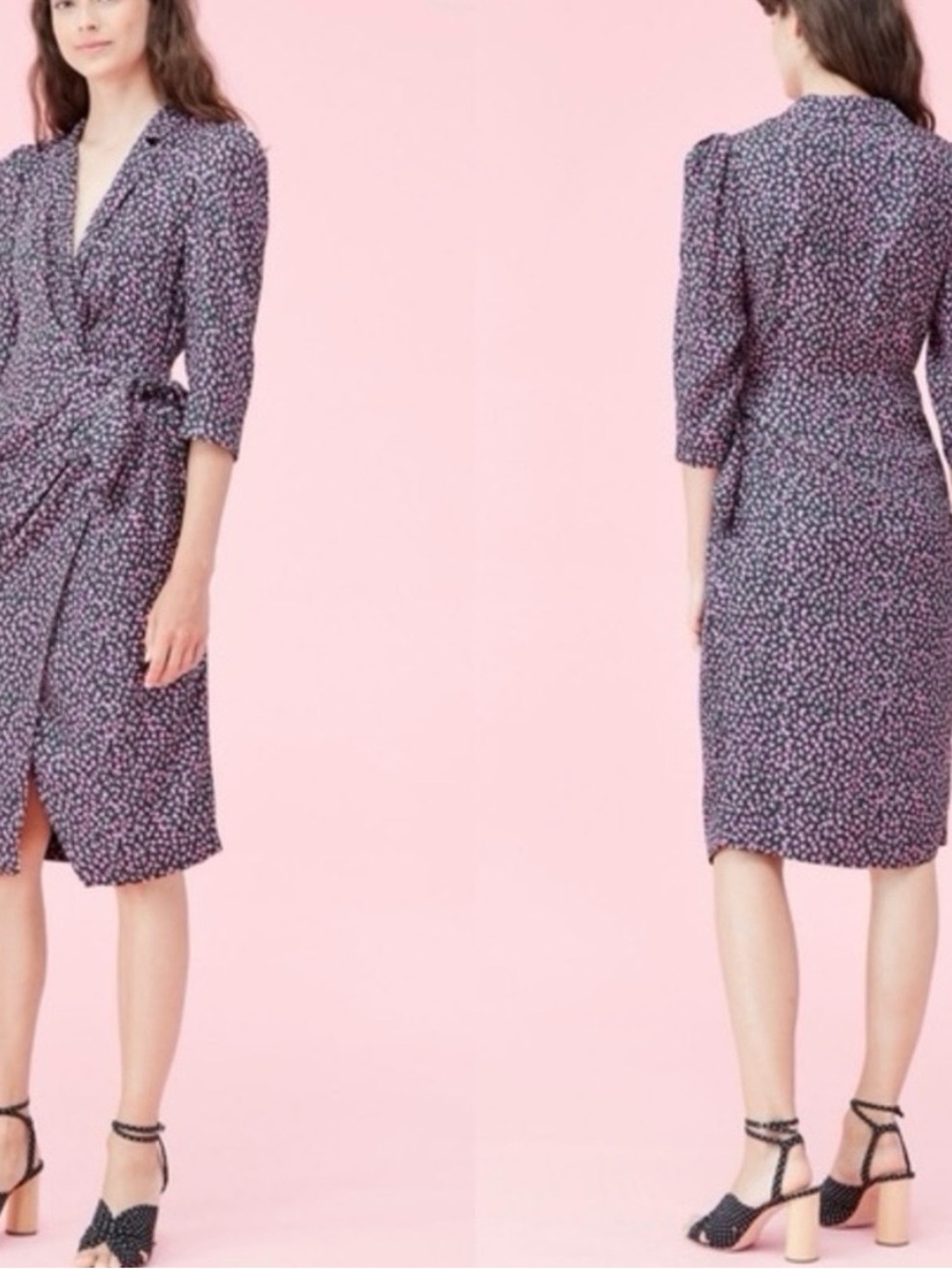 Rebecca Taylor Floral Maxi Dress in Black & Pink Size 6